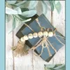 Natuurlijke houten kwast bead string ketting handgemaakte sieraden hout boerderij decoratie kralen met touw home decor m2175 drop levering 2021 acce