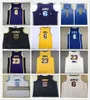 NCAA 100％ステッチ23レブロンバスケットボールジャージ2021-22シティパープル6ジェームホワイトブラックMPLS。ブルースポーツシャツエディション刺繍