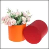 Gift Wrap Round Floral Boxes Kvinnor Blomma Förpackning Papperspåse med hatt för blomsterhandlare Bouquet Box Party Storage Drop Delivery 2021 Event