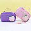 Cosmetic Bags & Cases Makeup Peach Cute Large-capacity Portable Bag PU Plush Wash Travel Storage BagCosmetic