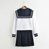 Giyim Setleri Sevimli Donanma Denizci Üniforma Japon Okul Kız Üniformaları Yenilik Kadın Cosplay Costume Rüzgar Öğrenci Kıyafetleri S-2XL C50153