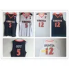 NC01 Nya mästare Virginia 12 De'Andre H Kyle Guy White Jersey #5 Uva Acc Men's College Basketball Jersey Stitched broderad S-5XL