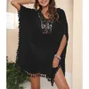 Costumi da bagno da donna Bikini da donna Cover Up Beach Dress Summer Boho Nappa Orlo con scollo a V Crochet Hollow Smock Pool Swim Tops Costume da bagno