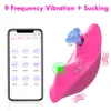 Trådlös app Bluetooth Butterfly bärbar sugande vibrator för kvinnor klitorisstimulator vibrerande trosor erotiska sexiga leksaker