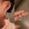 Enkel diamantpärla zirkonblomma Personliga dingrörhängen för kvinnor koreanska modeörhänge dagliga födelsedagsfest smycken gåvor