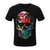 Crystal Skull Tees Designer Mens T-shirt Zomerprintletter Tiger Casual Punk Tops T-shirts Mode Luxe kleding Verf Korte mouw 100% katoenen groothandel