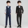 Kledingsets Zwart Blue Kid Blazer voor prom Goede kwaliteit Outfit Kinderpak Formele bruiloft Boys mode