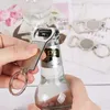 Sublimation Blank Beer Bottle Opener Key Chain Metal Heat Transfer Corkscrew Household Kitchen Tool Keychains Aluminum Blanks Key Ring