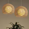 Hanger lampen Japanse handgemaakte rattan ball lights woonkamer keuken slaapkamer balkon dineren ronde armaturenpendantpendant