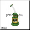 Hookah 7 "Retro Hanmade 3D Glass Bong American Cartoon Monster Bongs Honeycomb PERC OLIE RIGS VOOR ROOK WATERPIJPEN