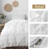 Conjunto de cama branca Design Design de colcha chique com travesseiro 3d tufado sem lençol rainha rei 2/3pcs meninas macias