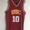 XFLSP NCAA 1 Nick Young 10 Derozan USC Southern California College Basketball Wears University Shirt Stitched Jersey Toppkvalitet