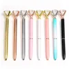 21Color Big Diamond Crystal Pen Gem Ballpoint Pens Ring Wedding Metal BallPen Kawaii Magical Pen Fashion School Office Supplies