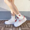 Men's and women's pure cotton socks love embroidery human made middle and high tube sports stocking