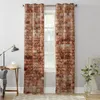 Curtain & Drapes Patio Red Brick Retro Indoor Living Room Bedroom Kitchen Outdoor Drape For Porch Gazebo Pergola Canopy BeachCurtain