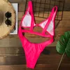 Sexy maiô de uma peça feminina 2022 cortar roupa de banho tanga monokini preto vermelho verde branco praia natação beachwear