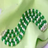 Bracelet noué fait à la main à 4 brins, perles naturelles d'eau douce blanches et vertes de 8 à 9mm, 20cm, bijoux pour femmes, cadeau à la mode