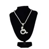 Ожерелья с подвесками Iced Out для инвалидов-колясочников с логотипом, ожерелье золотого, серебряного цвета, блестящий CZ кристалл, хип-хоп, рэперская цепь для мужчин, женщин9944897