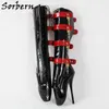 Sorbern Clés Verrouillables Ballet Bottes Femmes Noir Et Rouge Stilettos Fétiche Talon Haut 18 Cm À Lacets Drag Queen Chaussures Couleurs Personnalisées