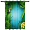 Curtain & Drapes French Window Curtains Summer Tropical Plant Bird Living Dining Room Kids Bedroom Modern Luxury Home Decor CurtainsCurtain