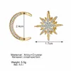 Stud koreansk design modestjärna Moon Crystal örhängen för kvinnor asymmetriska geometriska bröllop smycken 2022 Studud