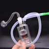 Mit Doppelmatrix perc10mm weiblicher Glasölbrenner Bong Wasserrohre dicke Pyrex -Recycler -Abfüllwasser Bong mit Silikonrohr und Öltopf zum Rauchen billigsten