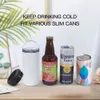 新しい16オンスの昇華缶クーラーマグタンブラーブランク4-in-1 can can can adapter with Leakk proof plasticストローステンレススチールカップ