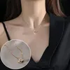 Colares de pingentes leves de luxo de luxo de titânio colar de diamante moda temperamento simples personalidade feminina clavícula joalheriapendan