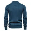 Argyle Solid Cardigan Jacket Man Casual Zipper Up Cotton Coat Men Knitted Sweatercoat Fashion Basic Cardigan per abbigliamento