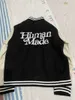 Humano Feito Meninas Não Chore Varsity Jaqueta De Beisebol Homens Mulheres 1/1 Alta Qualidade Patchwork Bomber Jaquetas Outerwear Casacos 220727