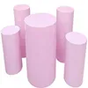 Wit goud roze kleur bruiloft decoratie cilinder voetstuk rack round ijzer dessert tafel feest podium road lead props 3 stcs 5 stc