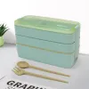 900ml Microwave Lunch Box Wheat Straw Dinnerware Food Storage Container