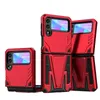 Kickstand Case for Samsung Z Flip3 Fold3 Cell Phone Cases Cover Built-in Iron Sheet Used for Magnetic Car Mount