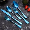 5 Piece Flatware Cutlery Set Knife Fork Spoon Dinner Set Dinnerware