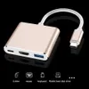 HUB 3 en 1 Type C vers HDTV en aluminium, adaptateur de charge USB 3.0 USB-C 3.1, câble Hub pour Mac Air Pro Huawei Mate10 Samsung S8 Plus