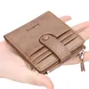 أزياء قصيرة Bifold Vintage Pu Men Bank Card Card Wallet Slim Wallet للرجال