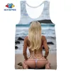 SONSPEE 3D Print Model Sexy Bikini Back Buttocks Summer Beach Sea Men's Tank Top Casual Bodybuilding Gym Muscle Sleeveless Vest 220627