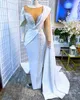 2022 Plus Size Arabic Aso Ebi Stylish Luxurious Sheath Wedding Dress Pearls Sheer Neck Bridal Gowns Dresses ZJ455