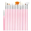 Nail Brushes Hook Brush 15PCS Professional Nails Set Carving Pen Painted Kolinsky Acrylic