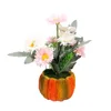 Dekoracyjne kwiaty wieńce jedwabiste sztuczne stokrotki metalowy garnek bonsai impreza ślubna kwiat dyni z wazonem trikolor matka chryzantema