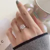 Vintage Elegant 925 Sterling Silver Luxuriska smycken Ringar 9x9mm 5A Square Zirconia Designer Ring for Woman Wedding Engagement Diamond Ring med presentförpackning Storlek 5-9