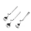 Dinnerware Home Tea Coffee Spoons Honey Drink Adorable Stainless Steel Curved Twisted Handle Spoon U handled V Handle Jam Spoons ZC1254