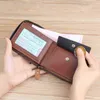 wallets Men Leather Wallet Zipper Small Card Holder Carteira Masculina Couro Monnaie Money Bag 2022 220627