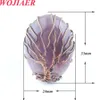 Wojiaer حلقات العتيقة للنساء الحجر الطبيعي البيض شكل حبة خمر سلك ملفوفة شجرة الحياة قابل للتعديل الدائري bo913