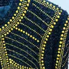 Vestes pour femmes Star européenne et américaine de la mode Industrie lourde Tôle métallique Perlée Tweed Laine Veste à col rond Femme Femme
