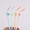 Gel Pens 48 Pcs Kawai Cartoon Cool Drinking Straw Black Colored Gel-ink For Writing Cute Stationery Office School Supplies