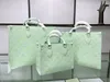 TZ Ladies Brand Designer Onthego Einkaufstasche große Kapazität Handtasche Frischgrün versteckt versteckt Langes Schultergurt Messenger -Tasche Tasche drei Größen 39/34/25 cm