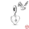 925 sterling Silver Dangle Charm Sparkling Apple Dumbbells Heart Beads Beads Fit Pandora سوار سوار سوار المجوهرات DIY