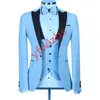 Sur mesure bleu Royal hommes costumes pic revers garçons d'honneur marié Tuxedos mariage/bal/dîner homme Blazer veste pantalon cravate gilet M82