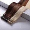 Upgraded 6D Hair Extension 2nd Generation Extensions Remy Human Hair Hidden Perm and Dye Fast Installation and Removal 1 row 5strand 100g 125s a lot Black Brown Blonde